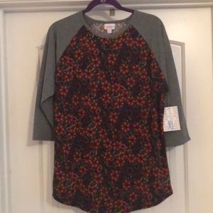 Lularoe XL Randy Floral print Grey arms
